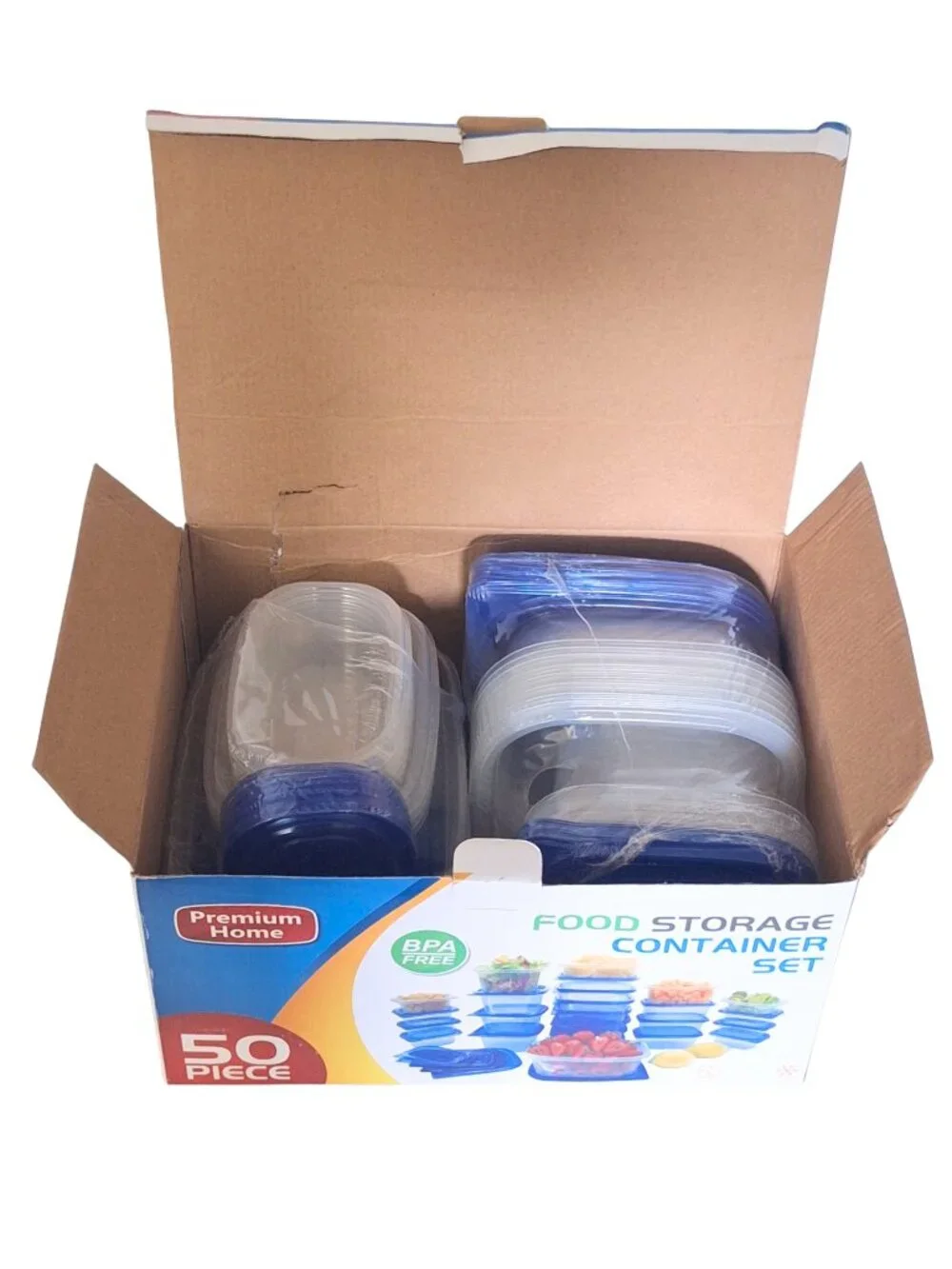 NIB 50 Piece Food Storage Container Set Lids & Bases